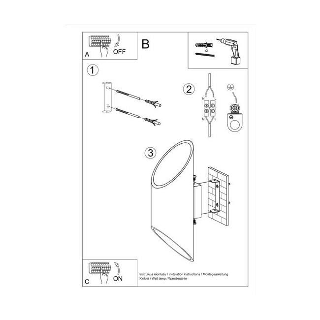 Kinkiet PENNE 30 czarny-147619