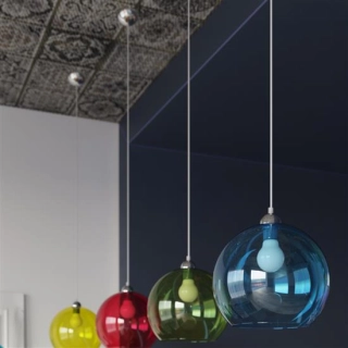 Lampa wisząca BALL błękitna-148137