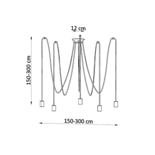 Żyrandol EDISON 5 czarny-148504