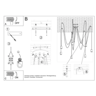 Żyrandol EDISON 7 czarny-148513