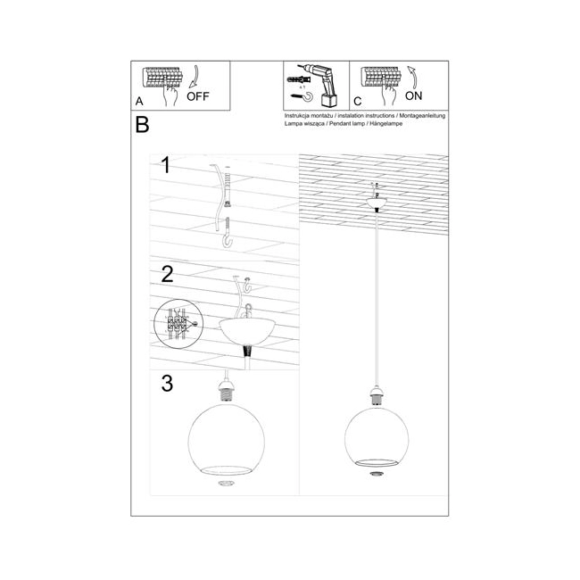 Lampa wisząca BALL szampański-148118