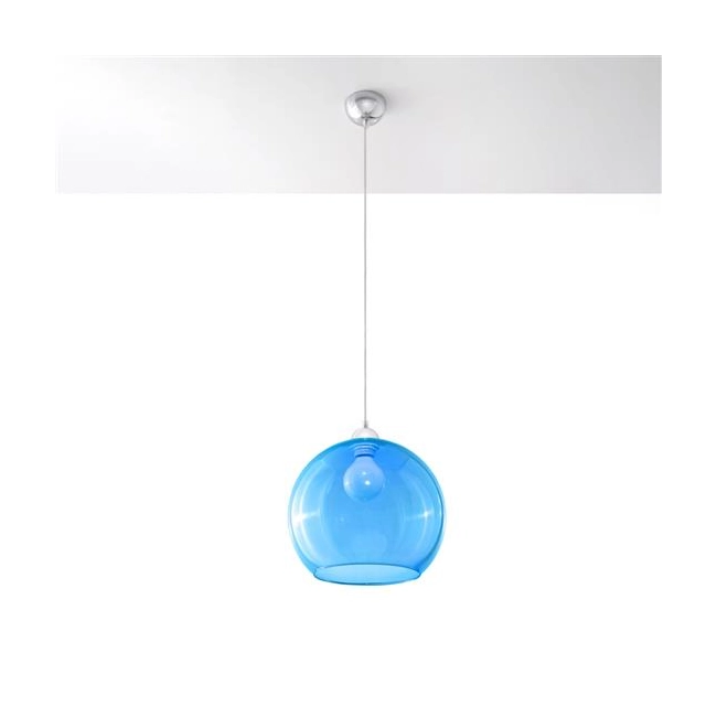 Lampa wisząca BALL błękitna-148131