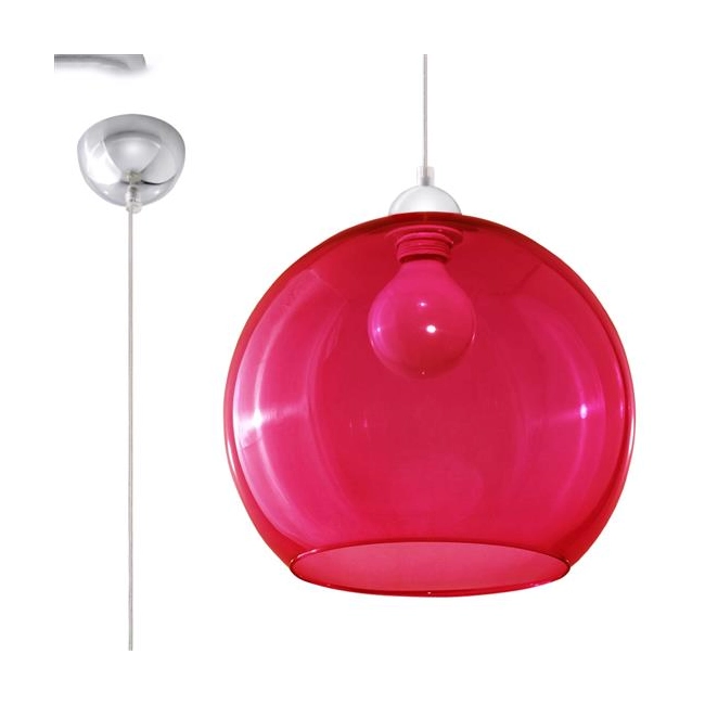 Lampa wisząca BALL czerwona