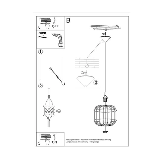 Lampa wisząca CELTA biała-148254