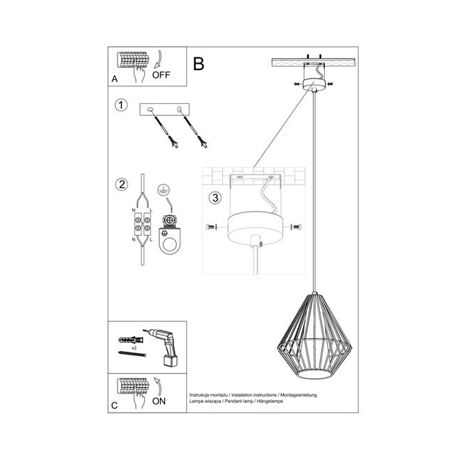 Lampa wisząca DEMI biała-148270