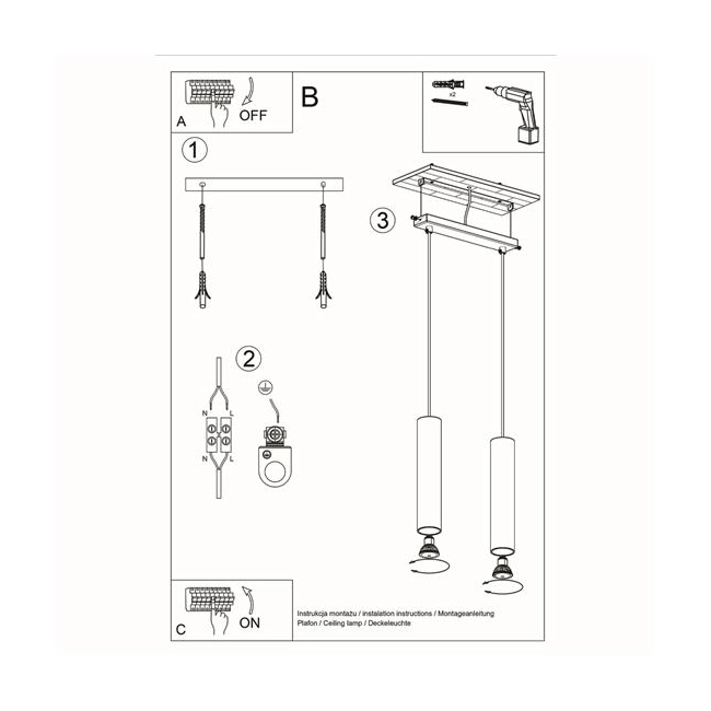 Lampa wisząca LAGOS 2 biały-148334