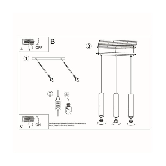 Lampa wisząca LAGOS 3L biały-148342