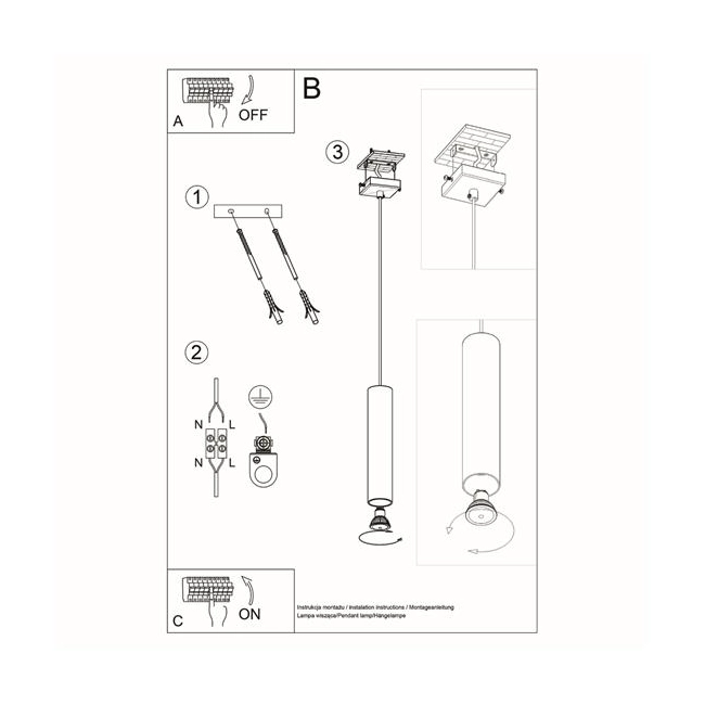 Lampa wisząca LAGOS 1 czarny-148358