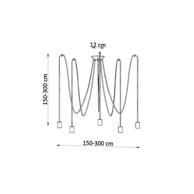 Żyrandol EDISON 5 czarny-148504