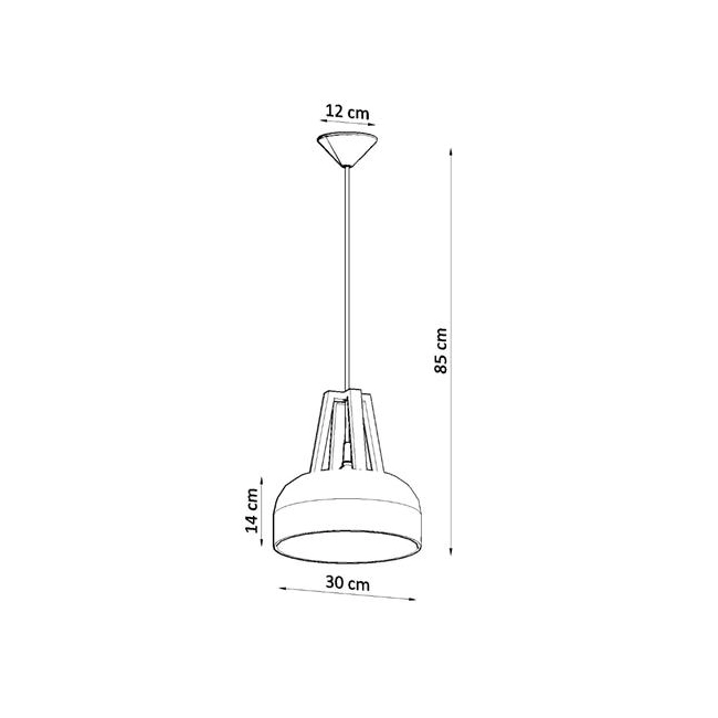 Lampa wisząca CASCO biała/naturalne drewno-148606