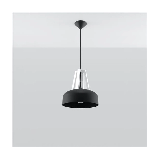 Lampa wisząca CASCO czarna/biała-148612