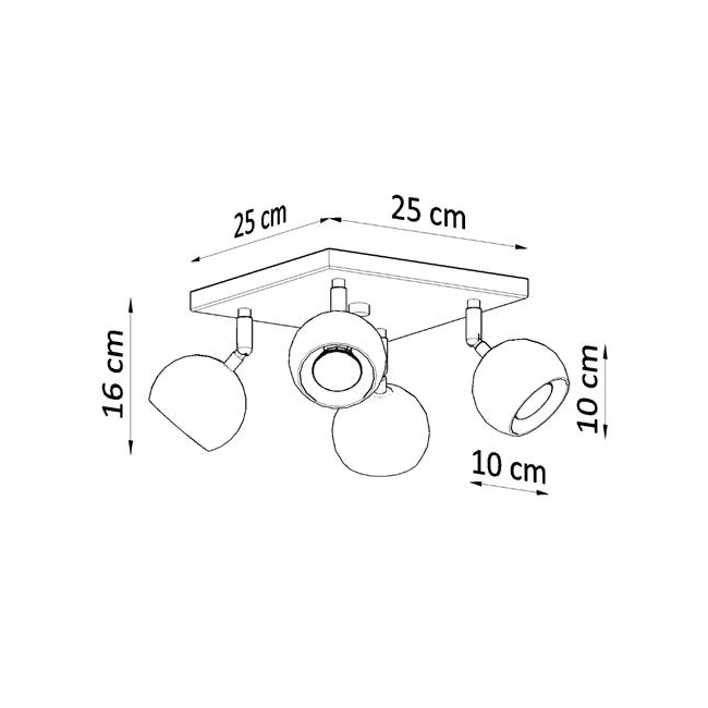 Plafon OCULARE 4 czarny-148862