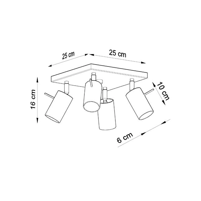 Plafon RING 4 szary-148910