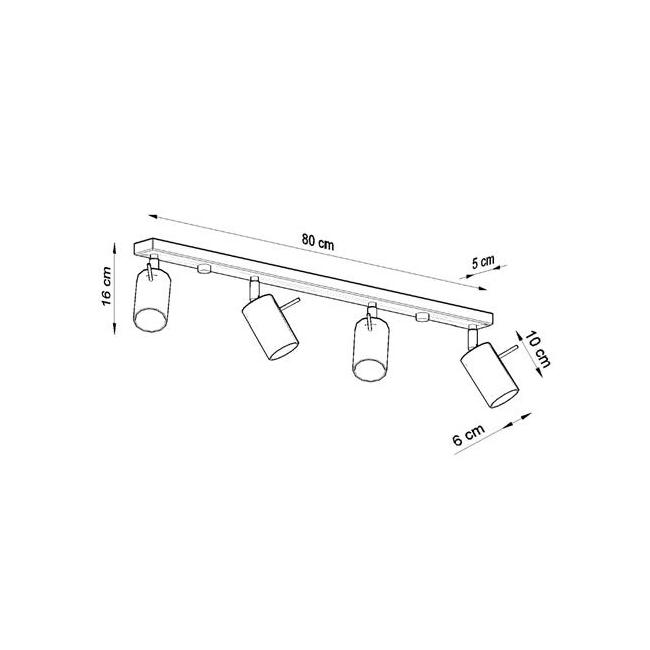 Plafon RING 4L szary-148918