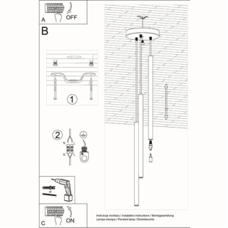 Lampa wisząca PASTELO 3P biała-149031