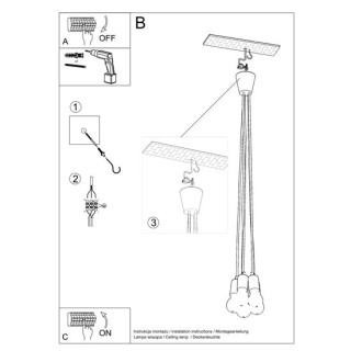 Lampa wisząca DIEGO 5 biała-149375