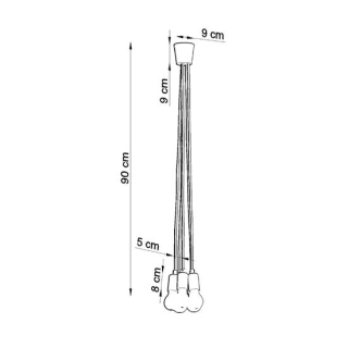 Lampa wisząca DIEGO 5 szara-149440