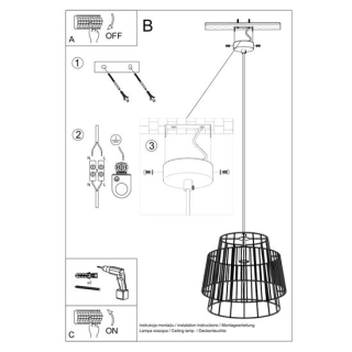 Lampa wisząca GATE czarny-149829