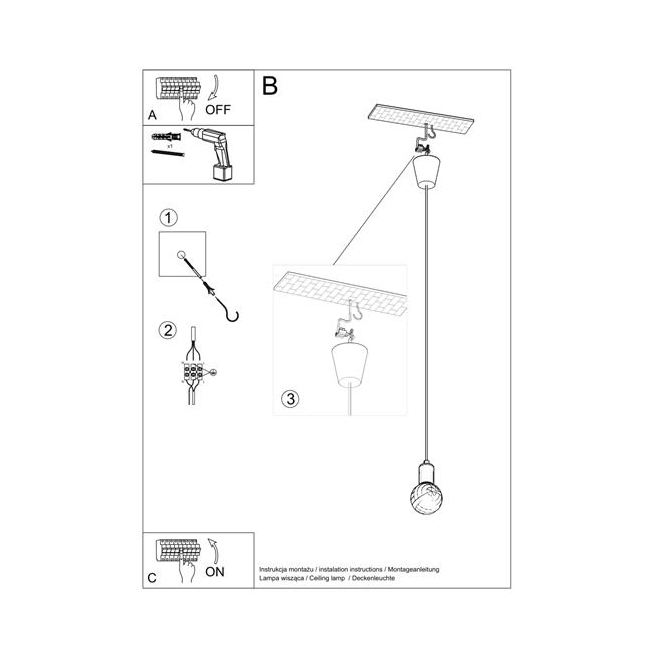 Lampa wisząca DIEGO 1 biała-149353