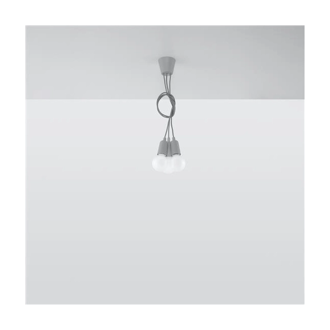 Lampa wisząca DIEGO 3 szara-149427