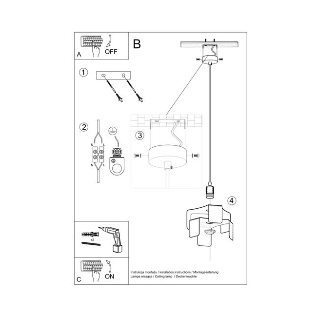 Lampa wisząca TULIP czarny-149861