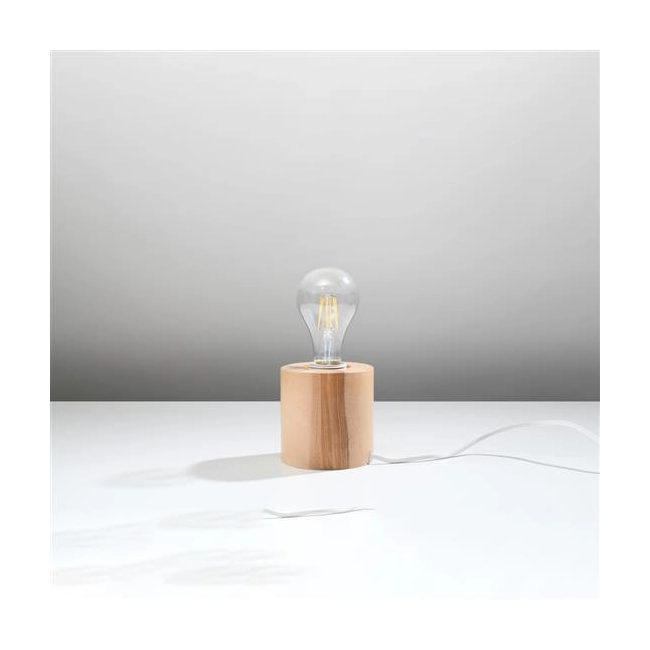 Lampa biurkowa SALGADO naturalne drewno-149898