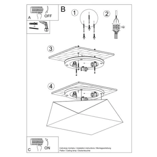 Plafon HEXA 45 czarny-150016