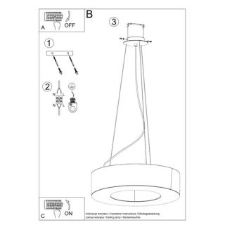 Żyrandol SATURNO 50 czarny-150300