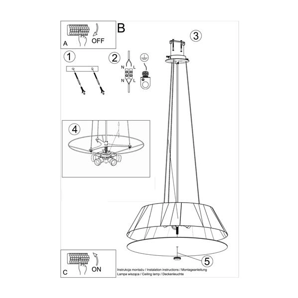 Żyrandol VEGA 60 czarny-150444