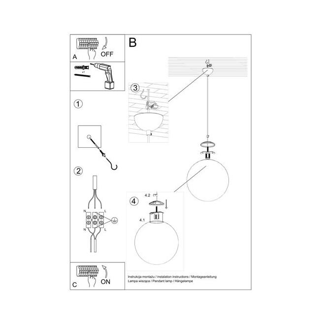 Lampa wisząca UGO 20 złota-150104