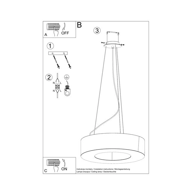 Żyrandol SATURNO SLIM 50 czarny-150316