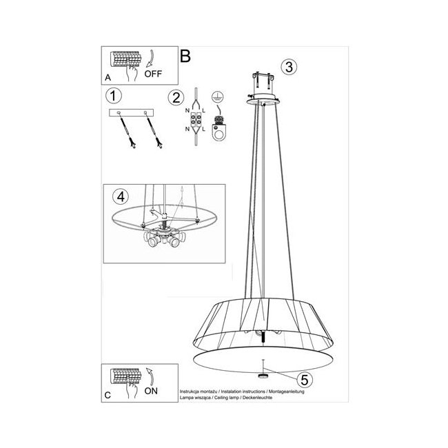 Żyrandol VEGA 60 biały-150436