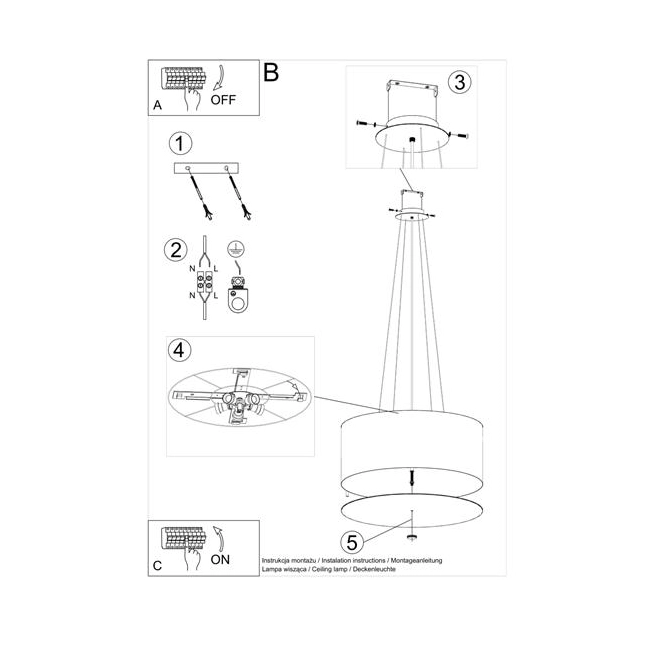 Żyrandol OTTO 60 czarny-150604