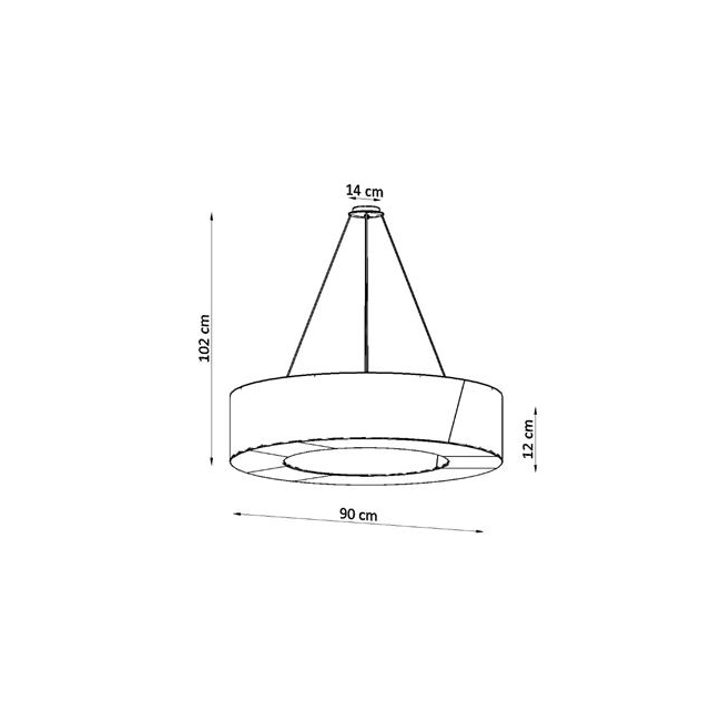 Żyrandol SATURNO SLIM 90 czarny-150683