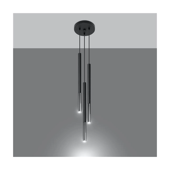 Lampa wisząca MOZAICA 3P czarny/chrom-151278