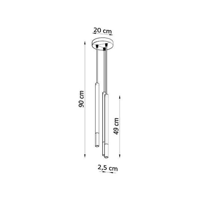 Lampa wisząca MOZAICA 3P czarny/chrom-151279