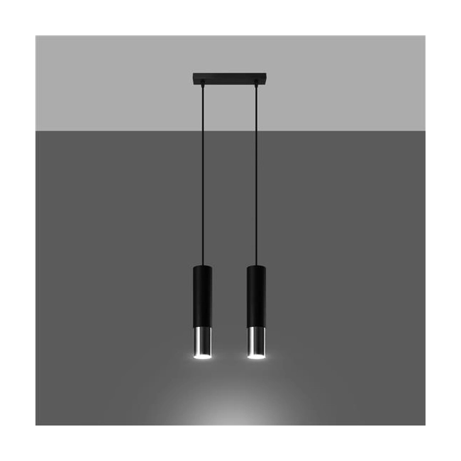 Lampa wisząca LOOPEZ 2 czarny/chrom-151622