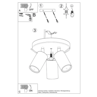 Plafon RING 3P biały-152210