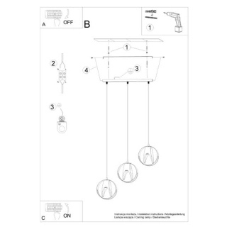 Lampa wisząca TULOS 3L biała-152777