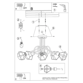 Żyrandol ARTEMIS 5S czarny-152986