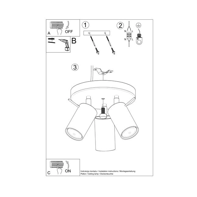 Plafon RING 3P biały-152210