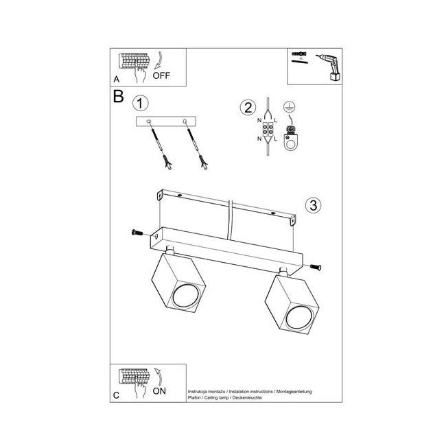 Plafon KEKE 2 dąb-152377