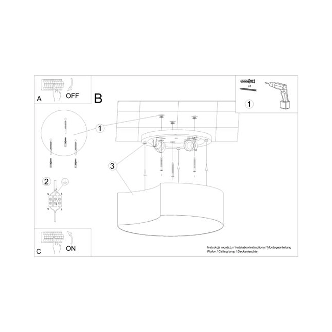 Plafon CIRCLE 1 biały-152477