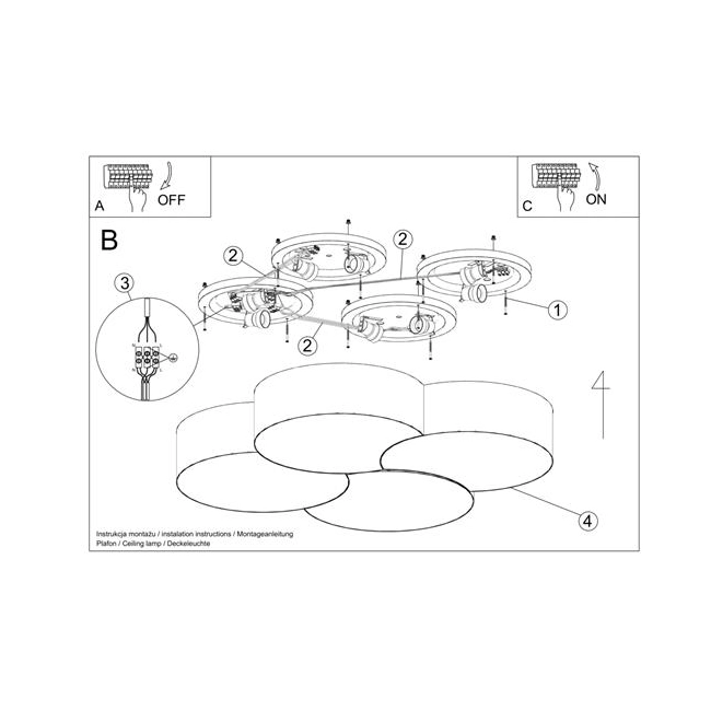 Plafon CIRCLE 4 biały-152501