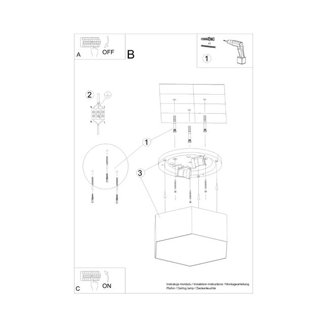 Plafon SUNDE 11 czarny-152563