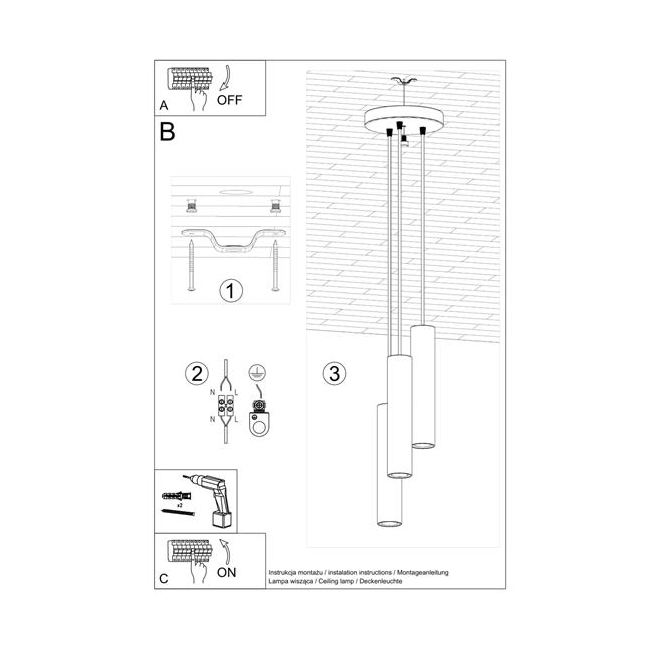 Lampa wisząca LAGOS 3P biały-152721