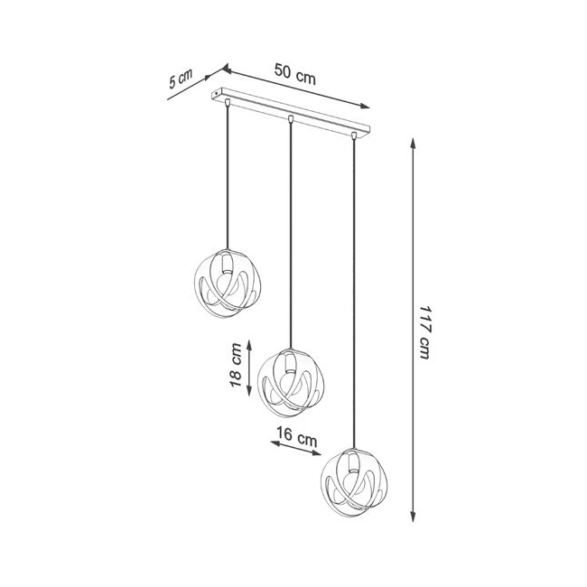 Lampa wisząca TULOS 3L biała-152776