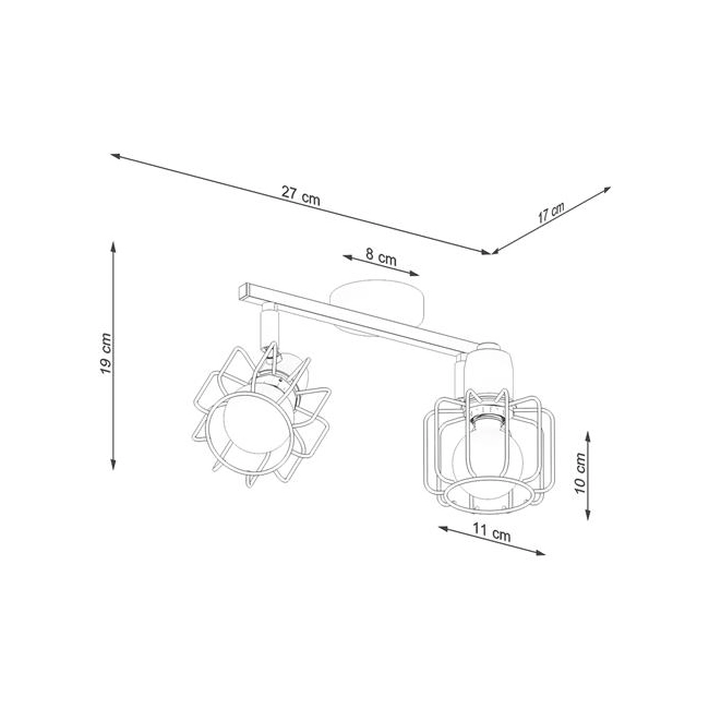 Plafon BELUCI 2 czarny-153030