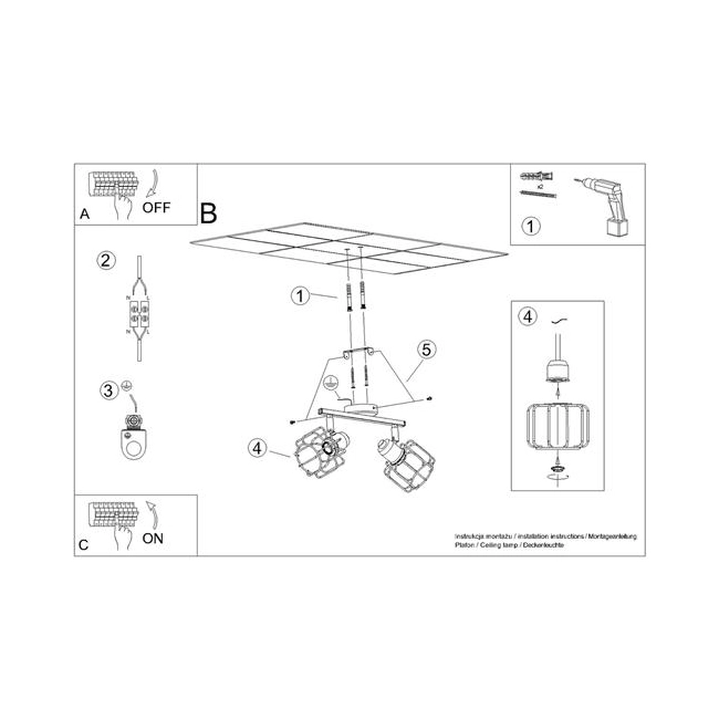 Plafon BELUCI 2 czarny-153031