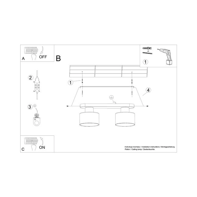 Plafon SAVAR 2 czarny-153166